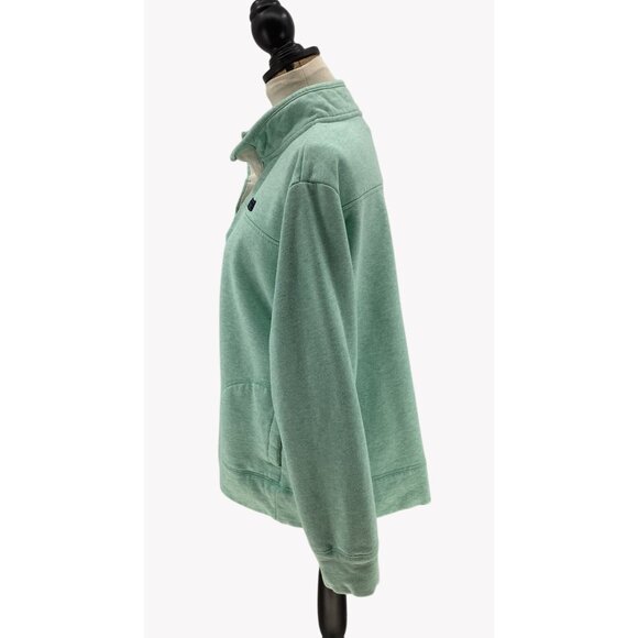 State Of Mine VIRGINIA Womans XL Quarter Button Pullover Mint Green Sweatshirt - Picture 7 of 9